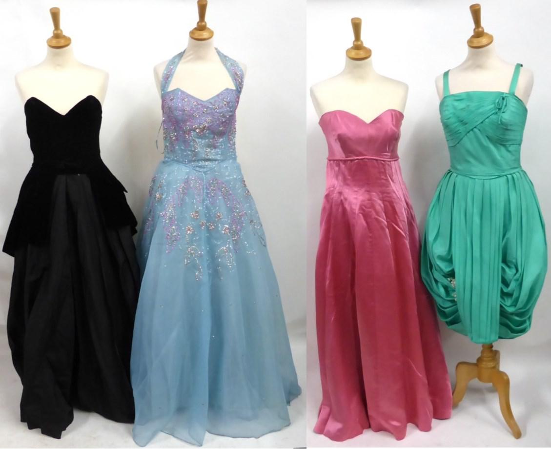 Lot 2105 - Four Circa 1960s Cocktail and Evening Dresses including, a Susan Small full length strapless...