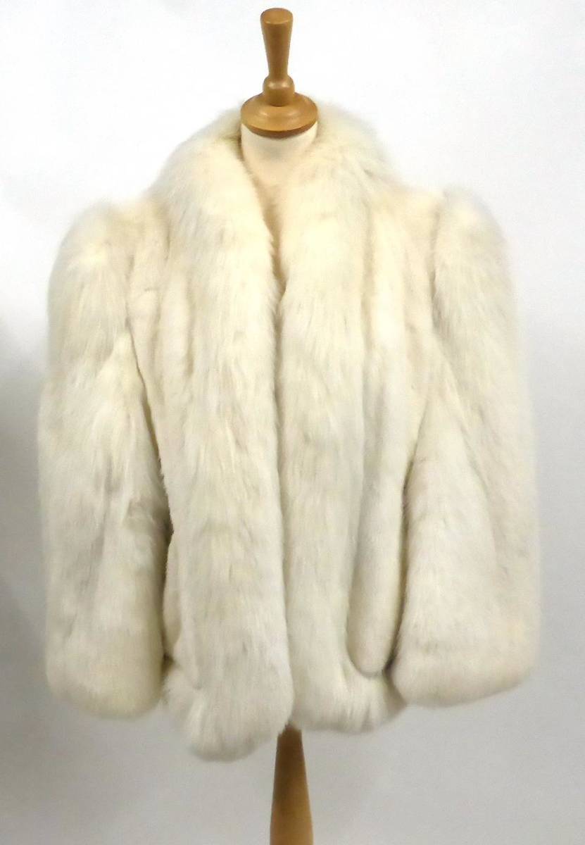 Lot 2130 - A Ross Furriers White Mink and White Fox Trimmed Fur Jacket with white leather inserts, and...