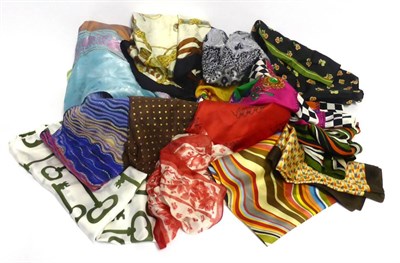Lot 2148 - Assorted Mainly Modern Silk and Wool Scarves including a Missoni wool mix scarf, 30cm by 200cm;...