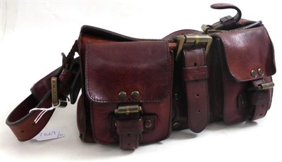 Lot 2158 - Mulberry Blenheim Shoulder Bag, in a dark red/brown leather, two front pockets with buckle...