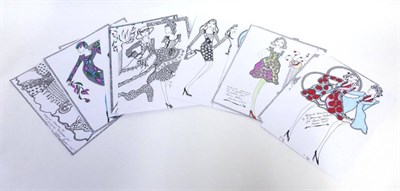 Lot 2164 - Thirty Original Illustrations on Fashion by R. Jennings, an illustrator for Laura Ashley in the...