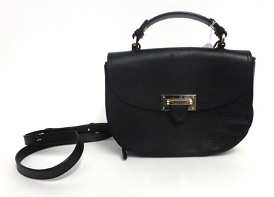 Lot 2168 - Aspinal of London Black Leather Letter Box Saddle Bag, with chrome mounts, caramel coloured...