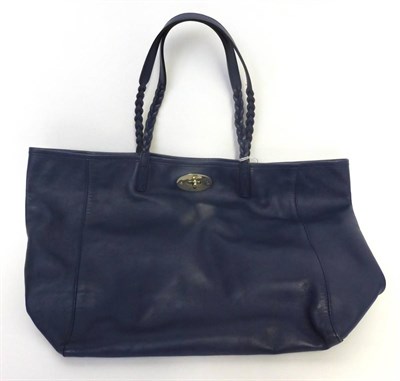 Lot 2172 - Mulberry Bluebell Leather Dorset Tote Bag, with two shoulder straps plaited to each end, silver...
