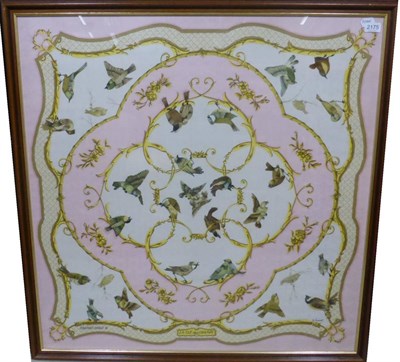 Lot 2175 - Hermes Silk Scarf, La Cle des Champs by Francoise Faconnet, within a pale pink border, 90cm...