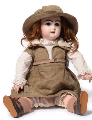 Lot 2008 - French Jumeau Bisque Socket Head Doll, impressed '8' and painted marks 'V' in black, 'L (or C)...