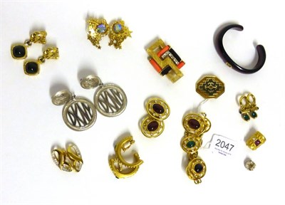 Lot 2047 - Assorted Costume Jewellery, by Givenchy, DKNY, Panetta, and Liberty, including earrings,...