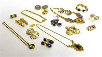 Lot 2049 - Assorted Costume Jewellery, by Christian Dior, including earrings, necklaces, brooches etc