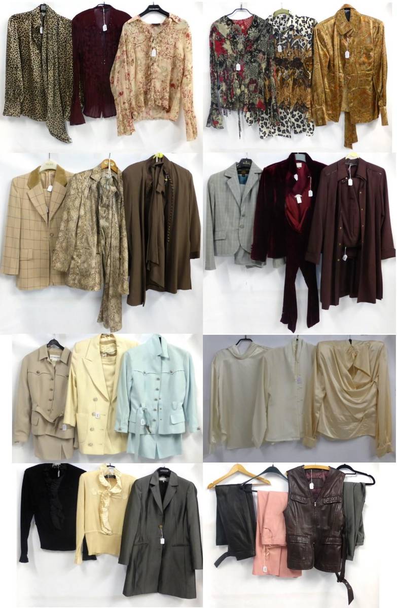 Lot 2050 - Assorted Modern Costume, Suits, Separates including Nazy Cook Paris two piece metallic trouser suit