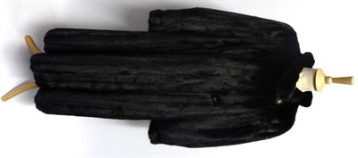 Lot 2057 - Saga Black Mink Coat, with stylised button fastenings