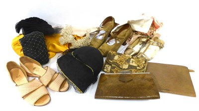 Lot 2099 - Assorted Circa 1930s and Later Costume Accessories, including a pair of Gray Peverell & Co Ltd gold