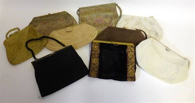 Lot 2142 - Assorted Circa 1920s and Later Evening Bags, including a heavily beaded purse with pink floral...