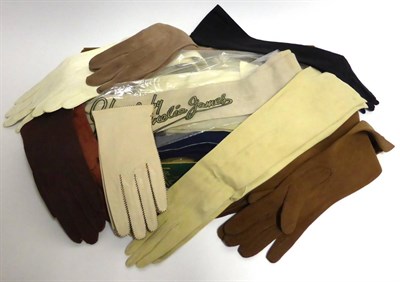 Lot 2144 - Circa 1930s and Later Assorted Kid and Leather Gloves, including evening and short gloves in a...