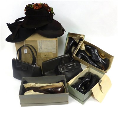 Lot 2148 - Assorted Circa 1940s, 1950s and Later Costume Accessories, including a pair of Clarks Skyline...