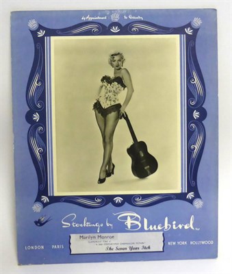 Lot 2151 - Bluebird Stockings Advertising Board, featuring a photographic image of 'Marilyn Monroe...