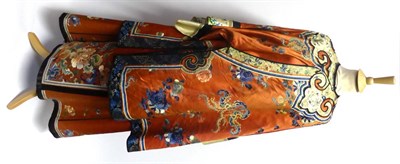 Lot 2171 - A Late 19th/Early 20th Century Chinese Red Silk Robe and Skirt