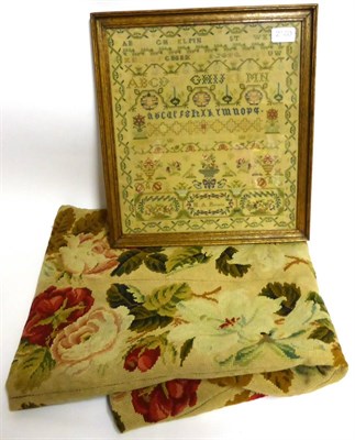 Lot 2180 - A 19th Century Alphabet Sampler Worked by M A Barnaby, in cross stitch with floral motifs, within a