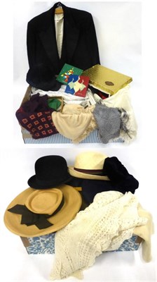 Lot 2090A - Assorted Gents and Ladies Costume and Accessories, including a yellow wool waistcoat, another...