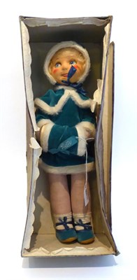 Lot 2002 - Dean's Rag Book Co Ltd Betty Oxo, wearing a teal velvet coloured pinafore, with matching...