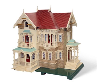 Lot 2009 - Large Victorian Style Villa, with cream painted fret carved facade, with balconies and papered...