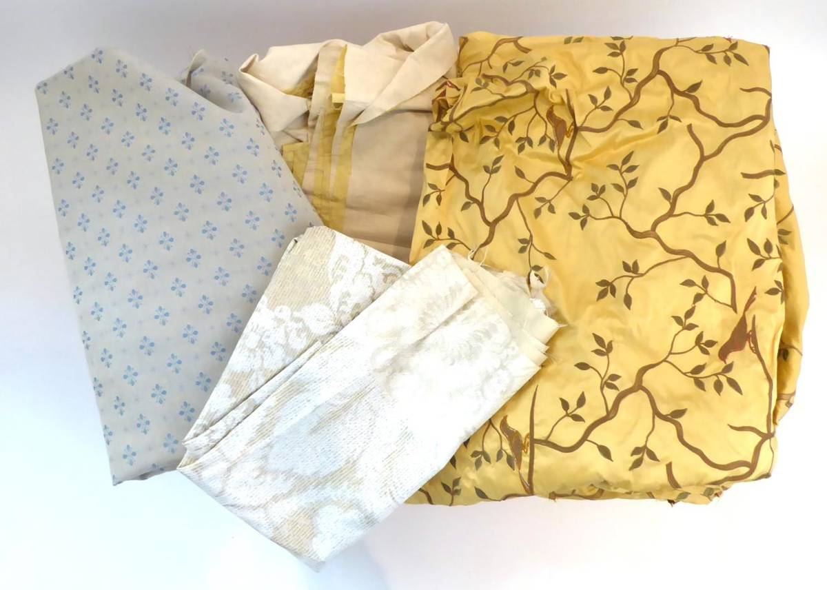 Lot 2040 - Assorted Lengths of Modern Upholstery and Soft Furnishings Fabric, including 4m of yellow and cream