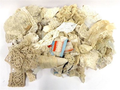 Lot 2045 - A Large Quantity of Assorted Lace and Crochet Trimmings,  remnants etc (one box)