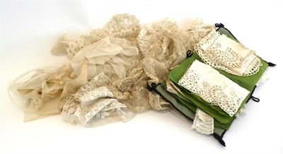 Lot 2049 - Assorted Lace Accessories, including a shoulder wrap with floral applied cotton flowers,...