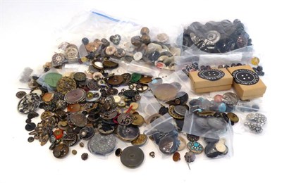 Lot 2054 - Collection of Decorative Victorian and Later Buttons, including mother of pearl, glass, metal,...