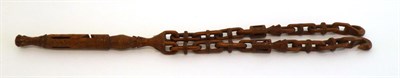 Lot 2080 - Late 18th Century Treen Initialled and Dated Double Chain Knitting Stick, with chip carved...