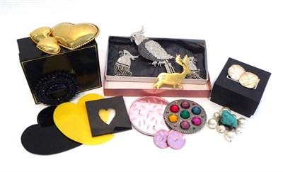 Lot 2085 - A Quantity of Costume Jewellery, including; two brooches by Chanel, jewellery by Jean Muir and...