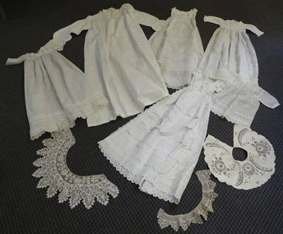 Lot 2094 - Edwardian White Linen Night Dress, with cut work detail; and Assorted Christening and Baby...