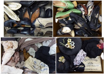 Lot 2100 - Assorted 19th Century and Later Costume Accessories, including a Miss Holmes Bradford black...