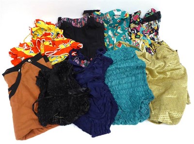 Lot 2102 - Nine Circa 1950s Swimsuits, in printed cotton, nylon and rayon, some smocked including two...