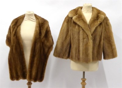 Lot 2105 - A Light Brown Mink Short Fur Jacket and a Similar Stole