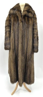 Lot 2140 - Grosvenor Furs Brown Mink Long Coat, with collar, long sleeves ending in stylish flared cuffs,...