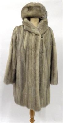 Lot 2143 - Gladys Whitaker Ltd, Blackpool Grey Mink Jacket, with matching hat in card box (2)