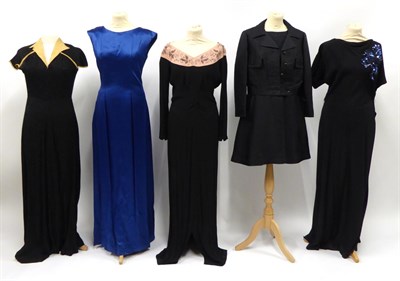 Lot 2146 - A Louis Feraud black silk two piece comprising dress and jacket (size 14), a Dacre & Finch Ltd...