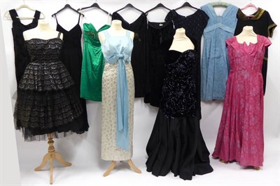 Lot 2147 - Assorted 1960s and Later Evening Wear comprising an Ann Corbett of Leeds full length black...