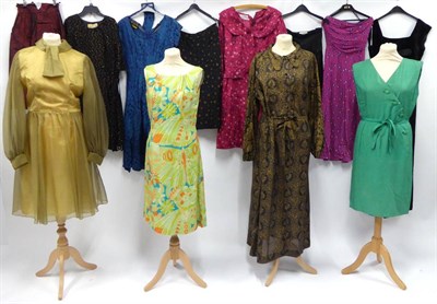 Lot 2149 - Assorted 1960s and Later Evening Wear comprising a Cresta Couture olive green long sleeved...