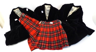 Lot 2158 - Scottish Children's Costumes, including three The Scotch House black velvet jackets with braid...