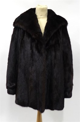 Lot 2162 - A Dark Mink Jacket, with collar and cuffed sleeves