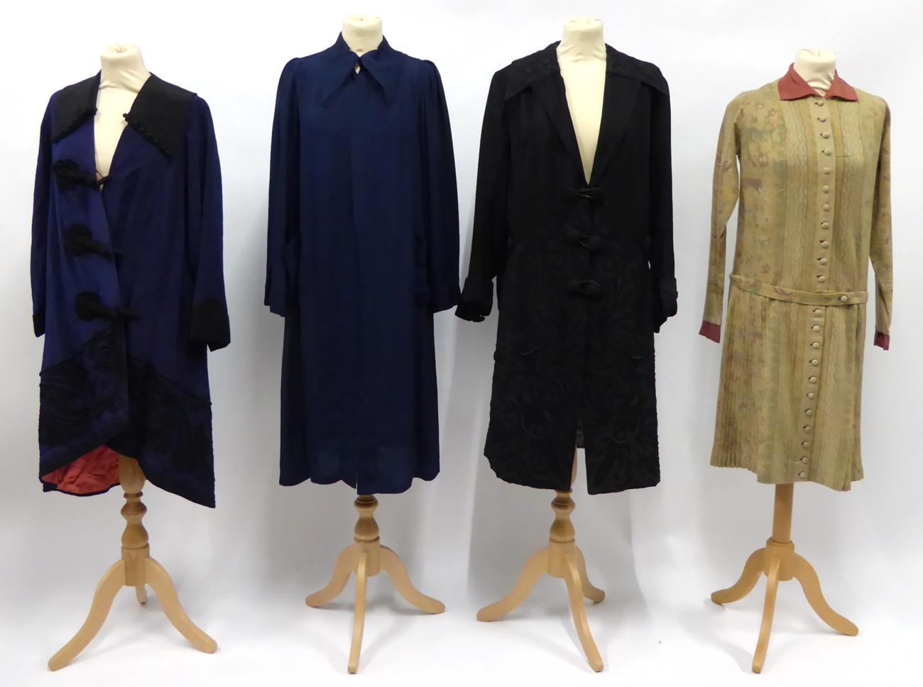 Lot 2196 - Assorted Early 20th Century Costume, including a circa 1920s dark cream wool day dress with...