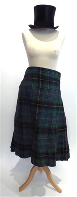 Lot 2213 - A Herbert Johnson Black Silk Top Hat, in card box; and a MacInnes Clan Tartan Wool Kilt,...