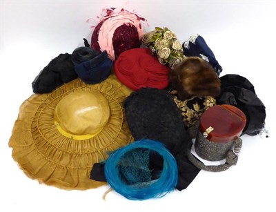 Lot 2215 - Assorted Late 19th Century Costume Accessories, including an oval hard cased evening bag with...