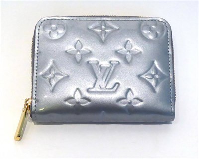 Lot 2226 - A Louis Vuitton Givre Patent Monogram Zippy Purse, with brass mounts, leather lining, 11cm by...