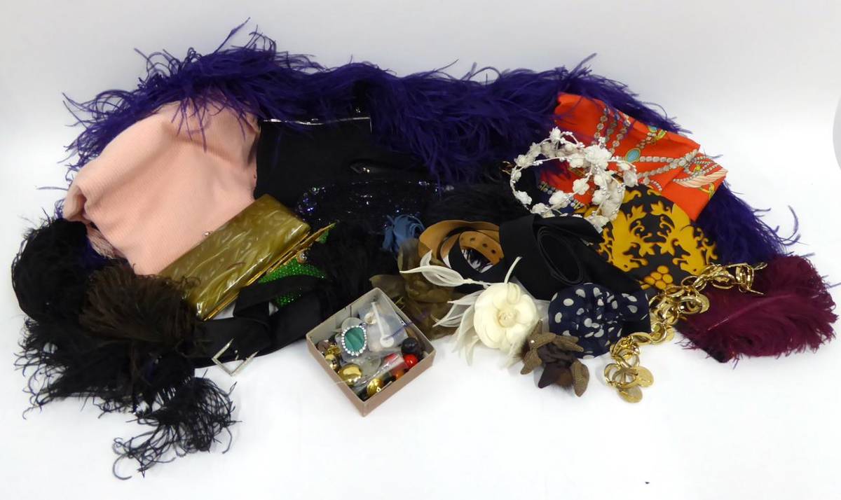 Lot 2253 - Group of Assorted Modern Costume Accessories, including hinged evening cigarette/compact clutch...