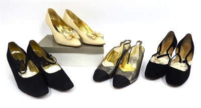 Lot 2254 - Four Pairs of Modern Evening Shoes, including a pair of Kurt Geiger black mary jane style black...