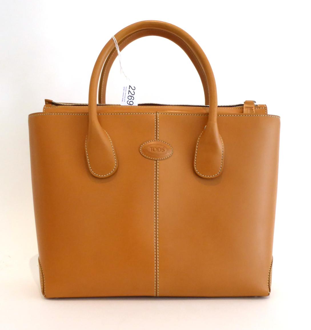 Lined leather clearance tote bag