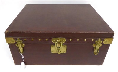 Lot 2272 - Early 20th Century Louis Vuitton Brown Canvas Mounted Hinged Trunk, with canvas lining, missing...