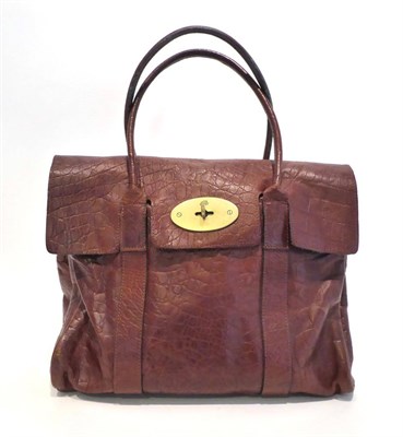 Lot 2279 - Mulberry Tan Leather Bayswater Handbag, with brass mounts, zipped pocket to interior, brass fob...