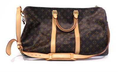 Lot 2288 - Louis Vuitton Keepall 50 Bag, in monogrammed leather with tan leather handles, shoulder strap...